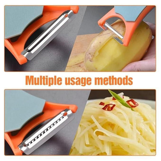 2 in 1 Fruit Peeler | Stainless Steel Multi-Function Peeling Tool (Pack of 1)