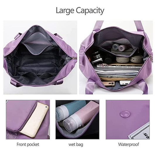 Nylon 22 Cms Travel Duffle – Foldable & Lightweight Travel Bag (Lavender)