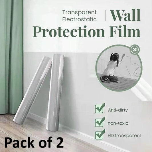 Self-Adhesive Transparent Electrostatic Wall Protection Film – Buy 1 Get 1 Free (Pack of 2)