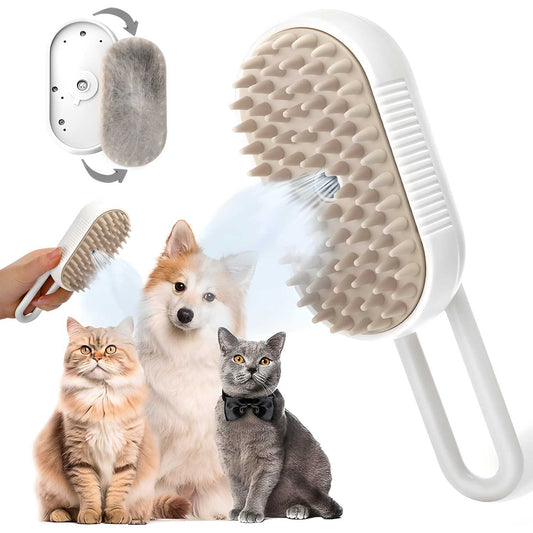 Steam Brush for Dogs and Cats – Gentle Grooming Made Easy