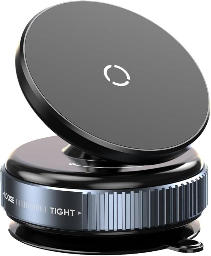 Magnetic Suction Phone Holder – 360° Rotating Universal Mobile Stand for Car, Office, Gym & Home