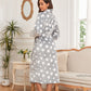 Offset Star Collar Robe For Women In Grey---Logistics Usps
