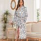 Offset Star Collar Robe For Women In Grey---Logistics Usps